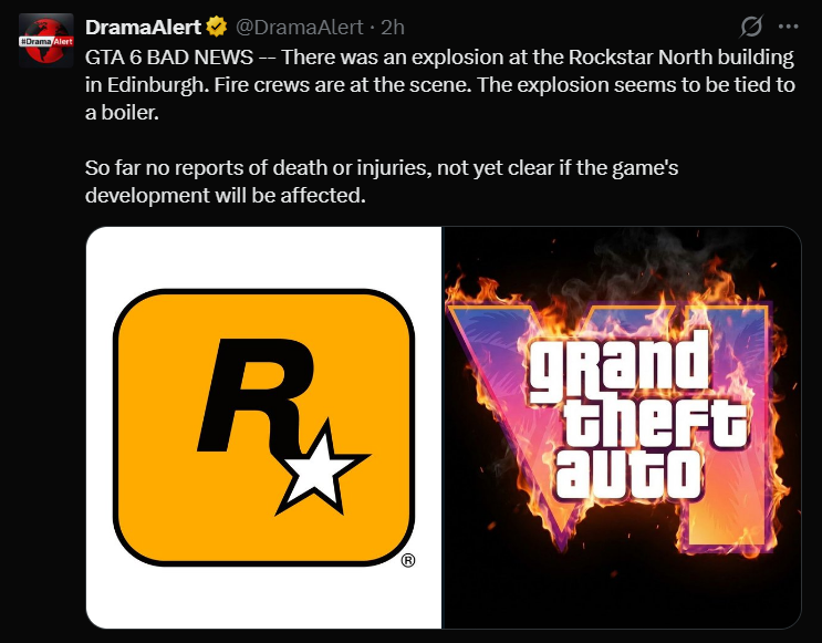 Explosion Reported at Rockstar North Studio