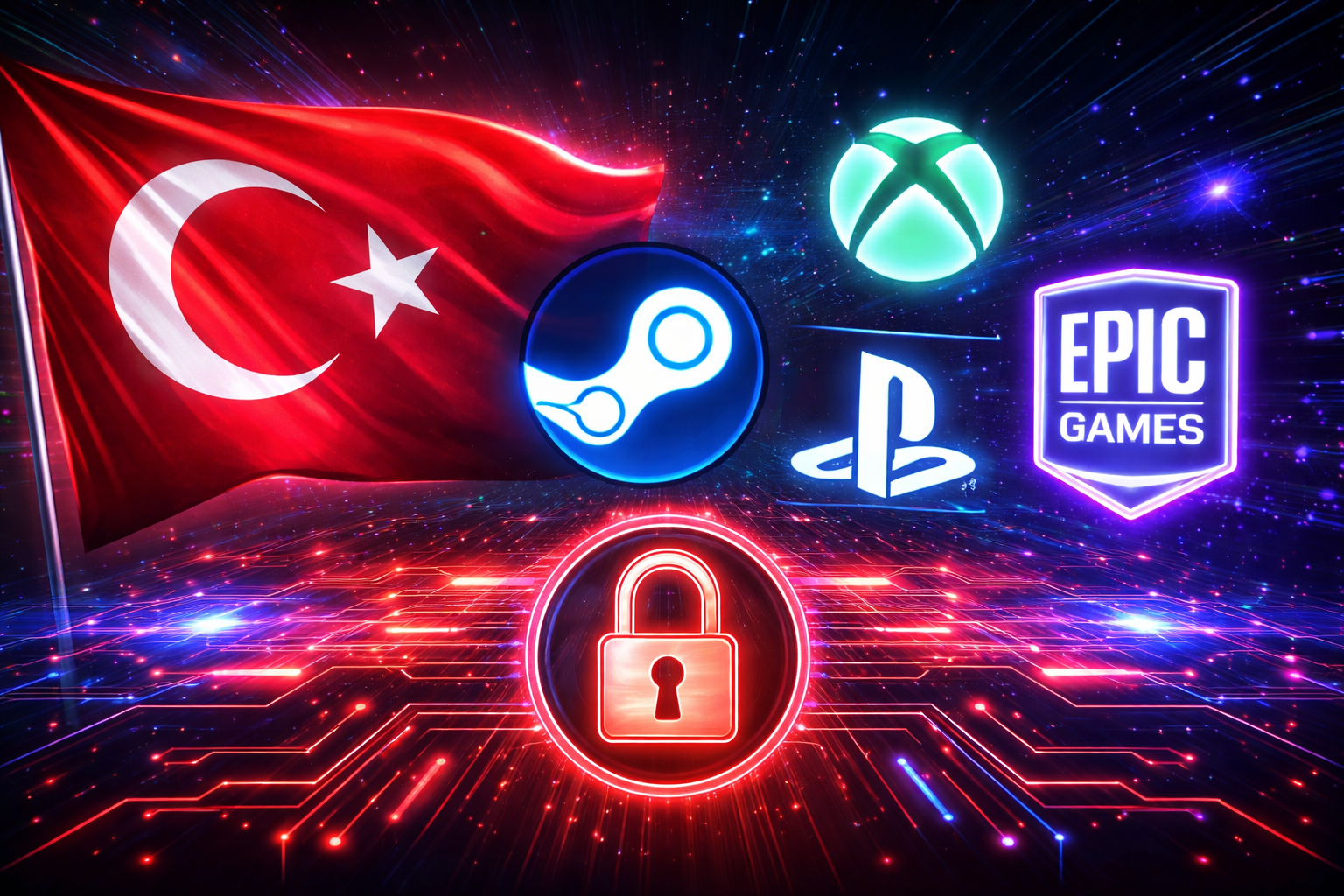A futuristic neon technology background illustrating online gaming regulation themes, digital oversight, platform compliance and global gaming industry policy changes.