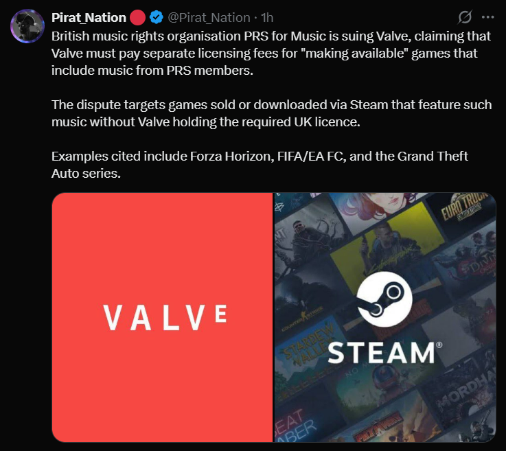 PRS for Music has filed a lawsuit against Valve, claiming Steam distributes games with unlicensed music. Here’s what the case means for Steam, video game soundtracks, and the future of music licensing in gaming.