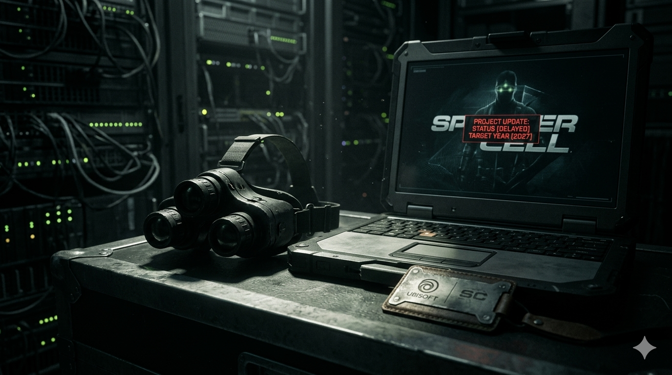 Screenshot of a social media post from Pirat_Nation citing insider Tom Henderson regarding the Splinter Cell remake delay from 2026 to 2027 at Ubisoft Toronto.